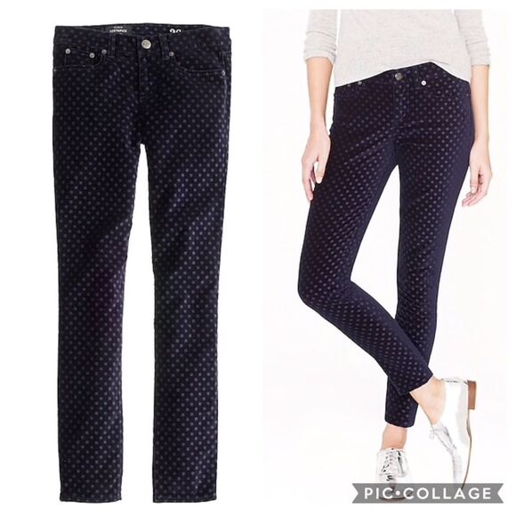 J. Crew Toothpick jean in velvet dot Sz 30 Ankle - Picture 1 of 6